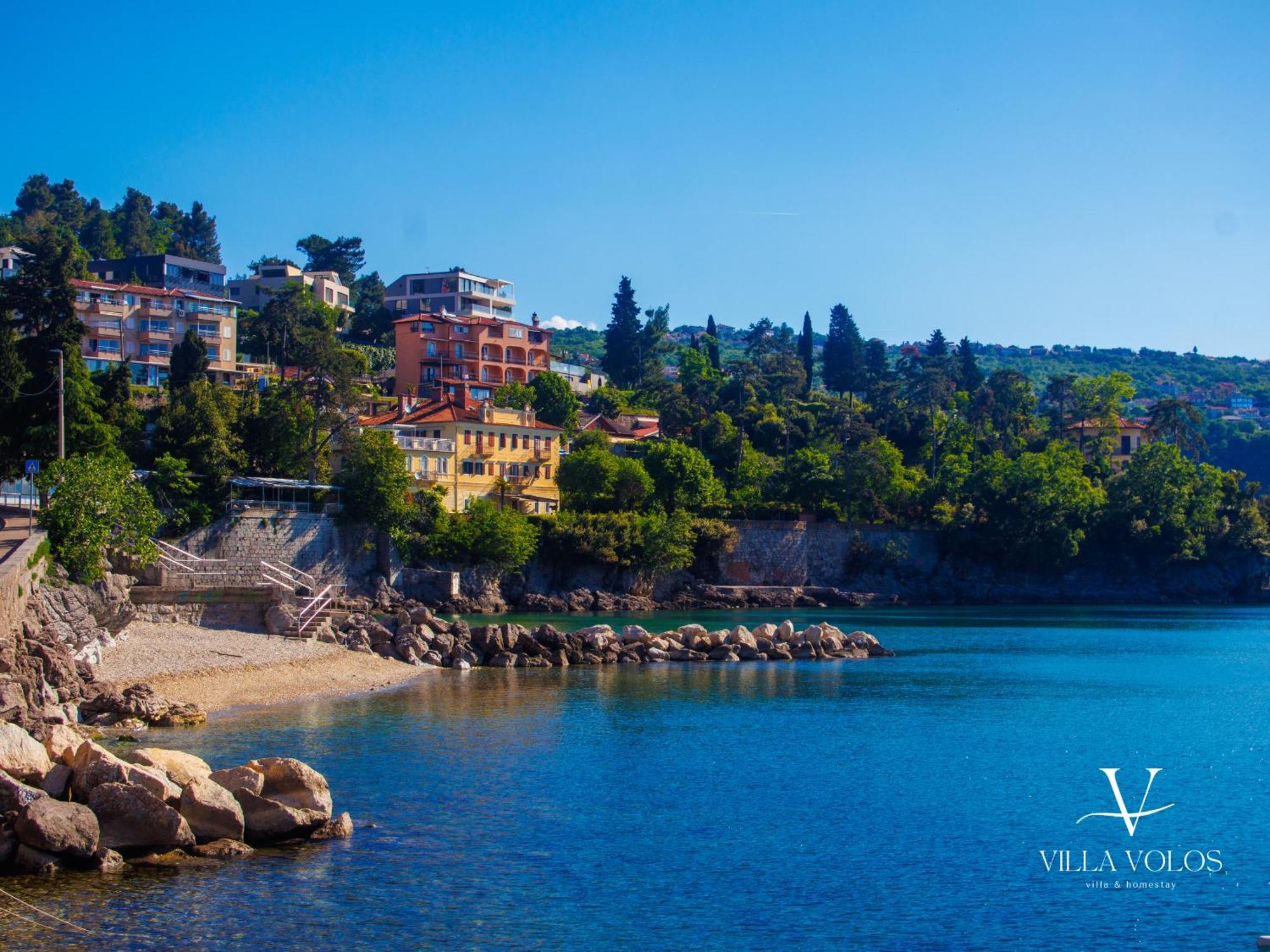 Villa Volos Apartment Karmen With Roof Terrace, Sea View, Free Private Parking Opatija Eksteriør bilde
